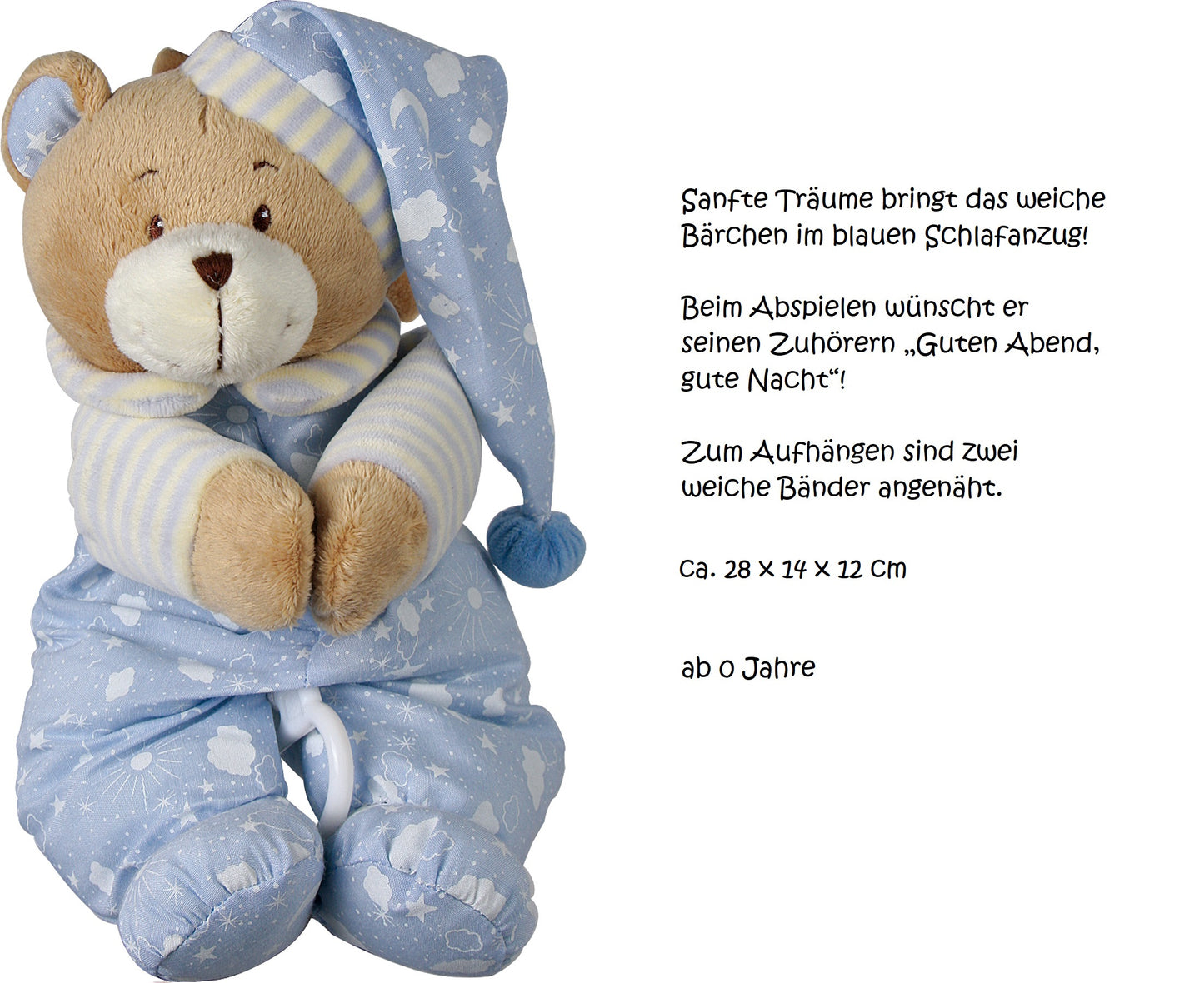 Baby Musikspieluhr in blau rosa | Geschenkbox Spieluhr Bär + Grußkarte