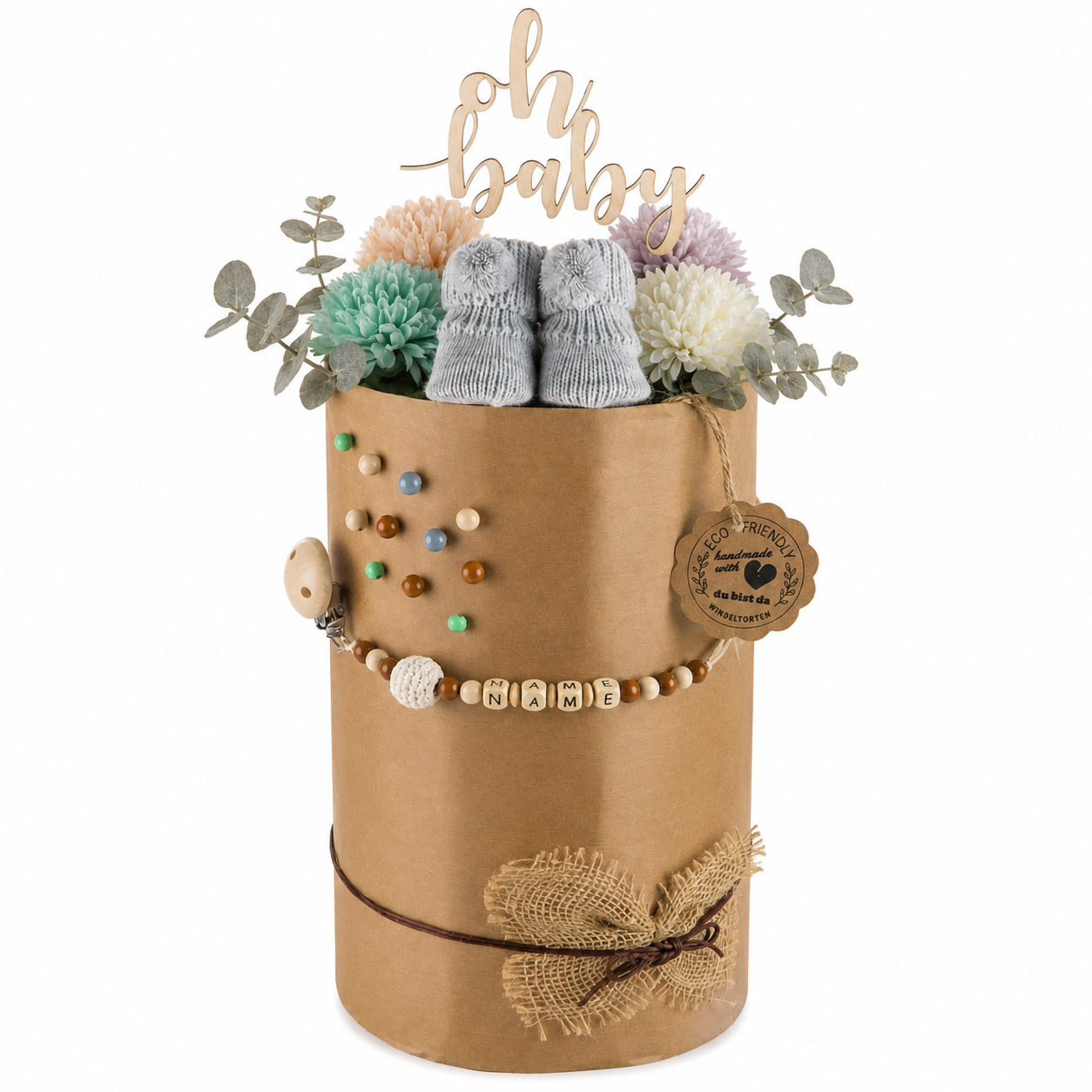 Eco Friendly Windeltorte Grey – Geschenk zur Geburt