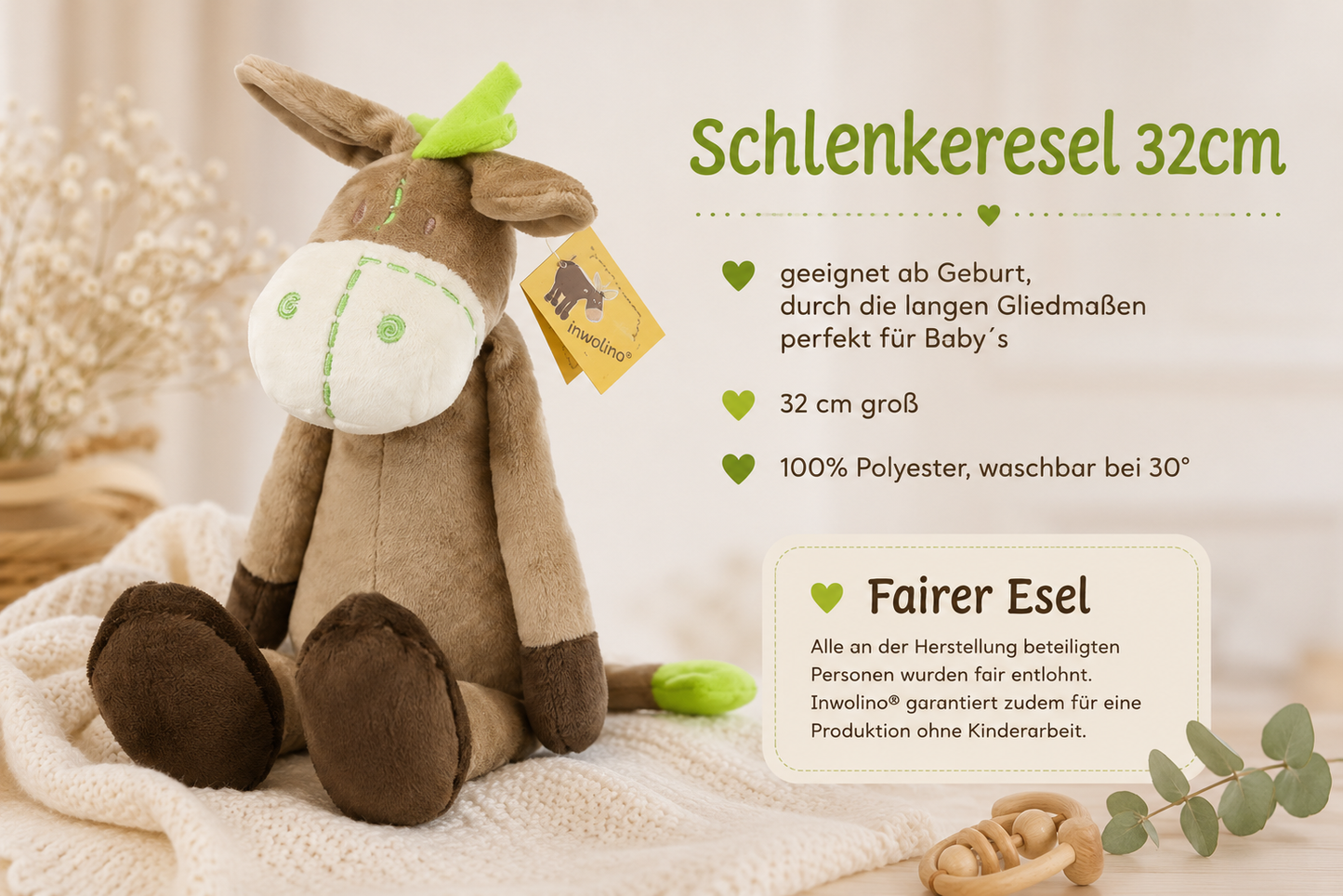 Windeltorte neutral Kuscheltier ESEL