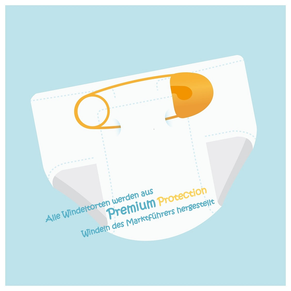 Windeltorte Windelbär blau | optional Lätzchen mit Namen bedruckt