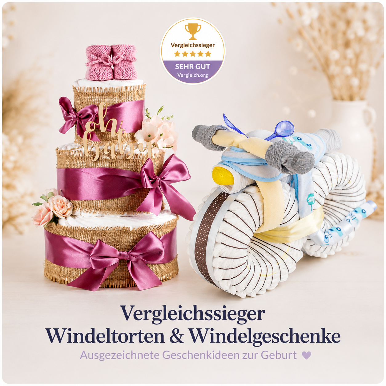 Vergleichssieger Windeltorten & ausgezeichnete Windelgeschenke