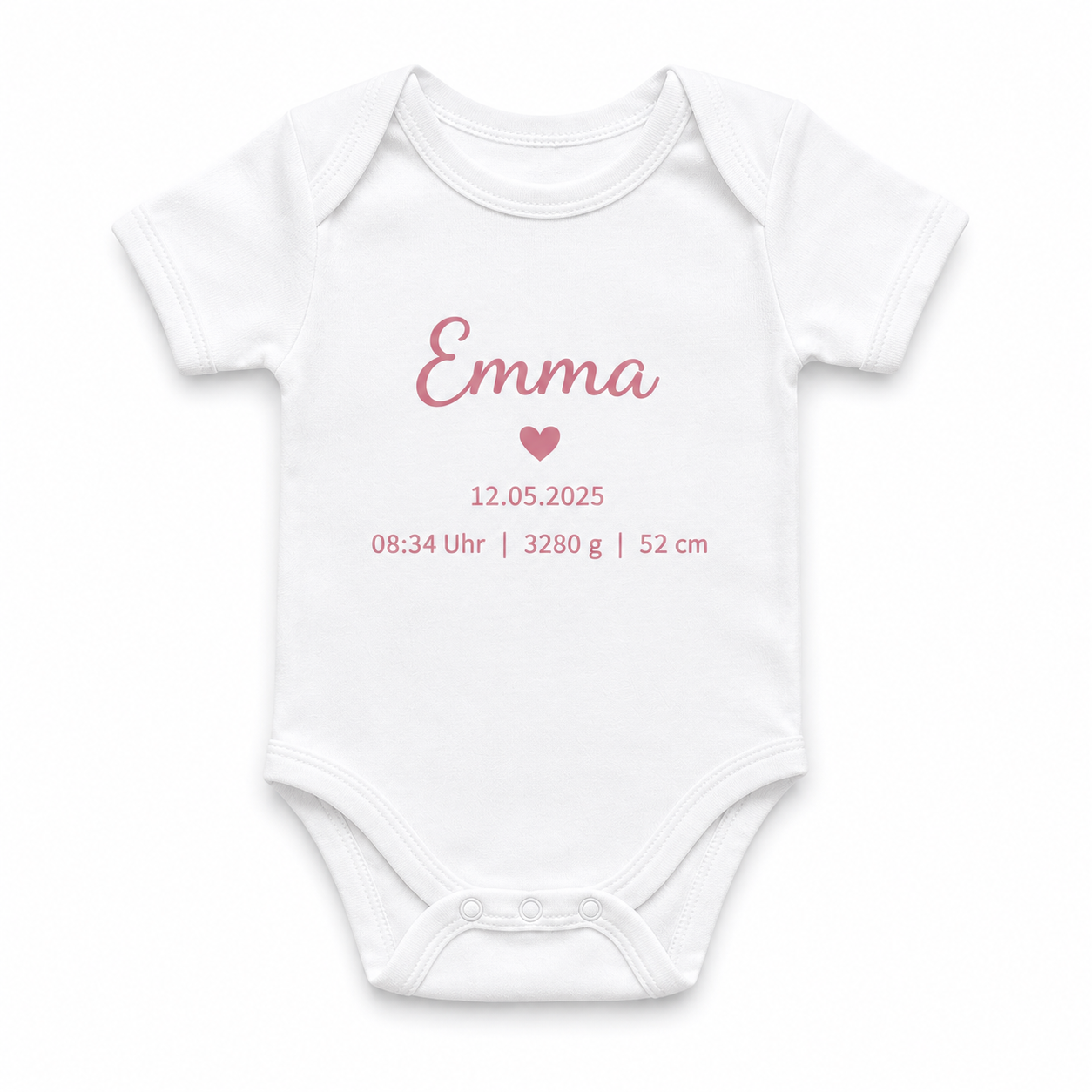 Baby Body bedruckt - mit Namen oder Wunschtext, 100% Baumwolle - Personalisiert