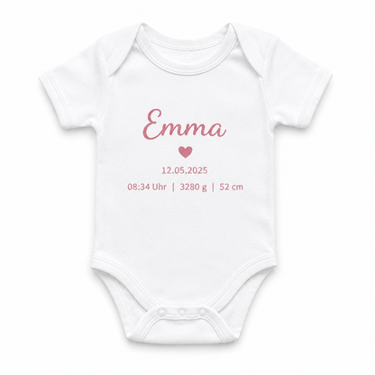 Baby Body bedruckt - mit Namen oder Wunschtext, 100% Baumwolle - Personalisiert
