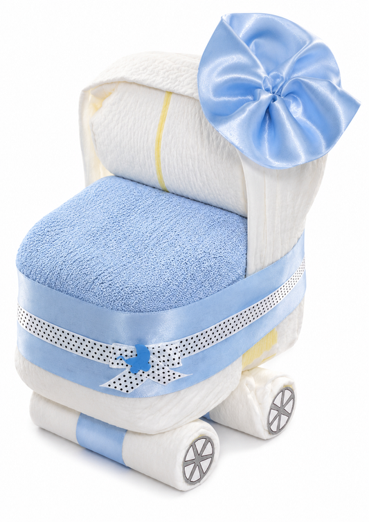 Windeltorte Windelwagen blau