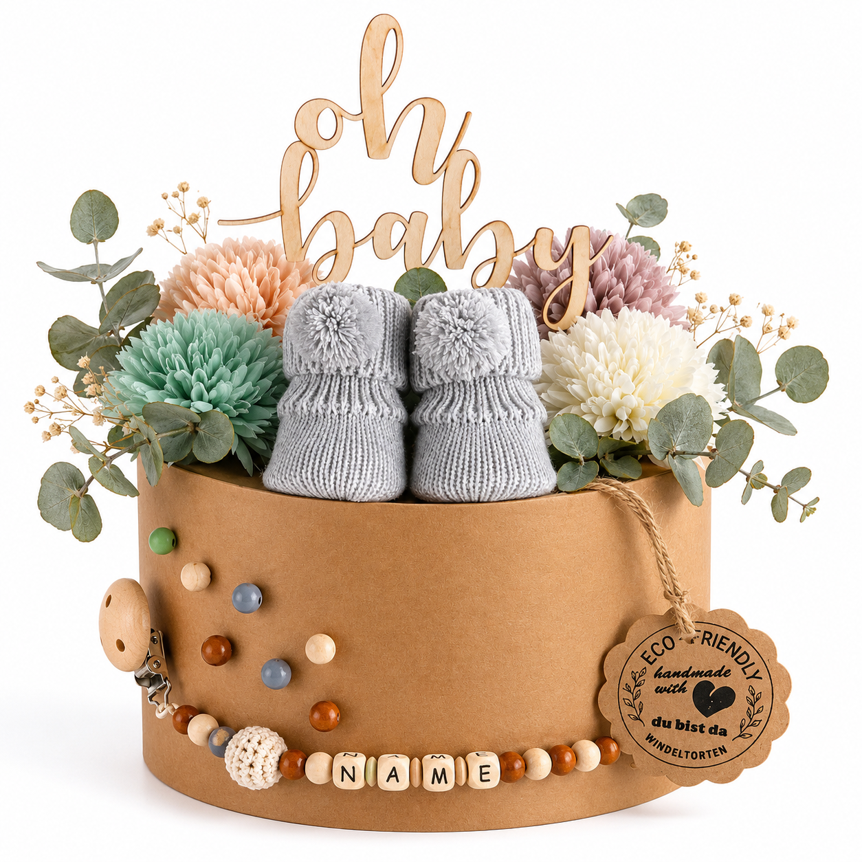 Eco Friendly Windeltorte Grey – Geschenk zur Geburt
