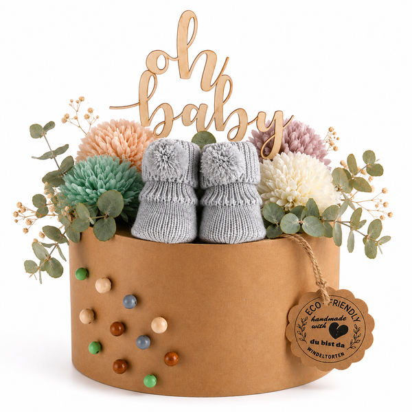 Eco Friendly Windeltorte Grey – Geschenk zur Geburt