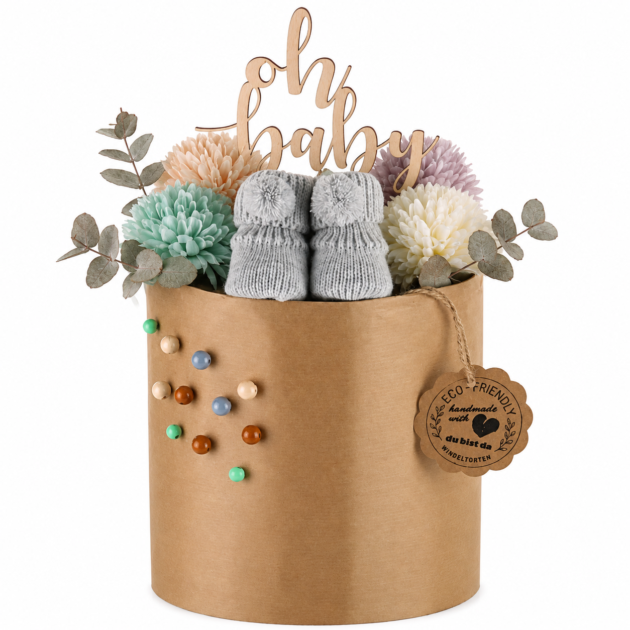 Eco Friendly Windeltorte Grey – Geschenk zur Geburt