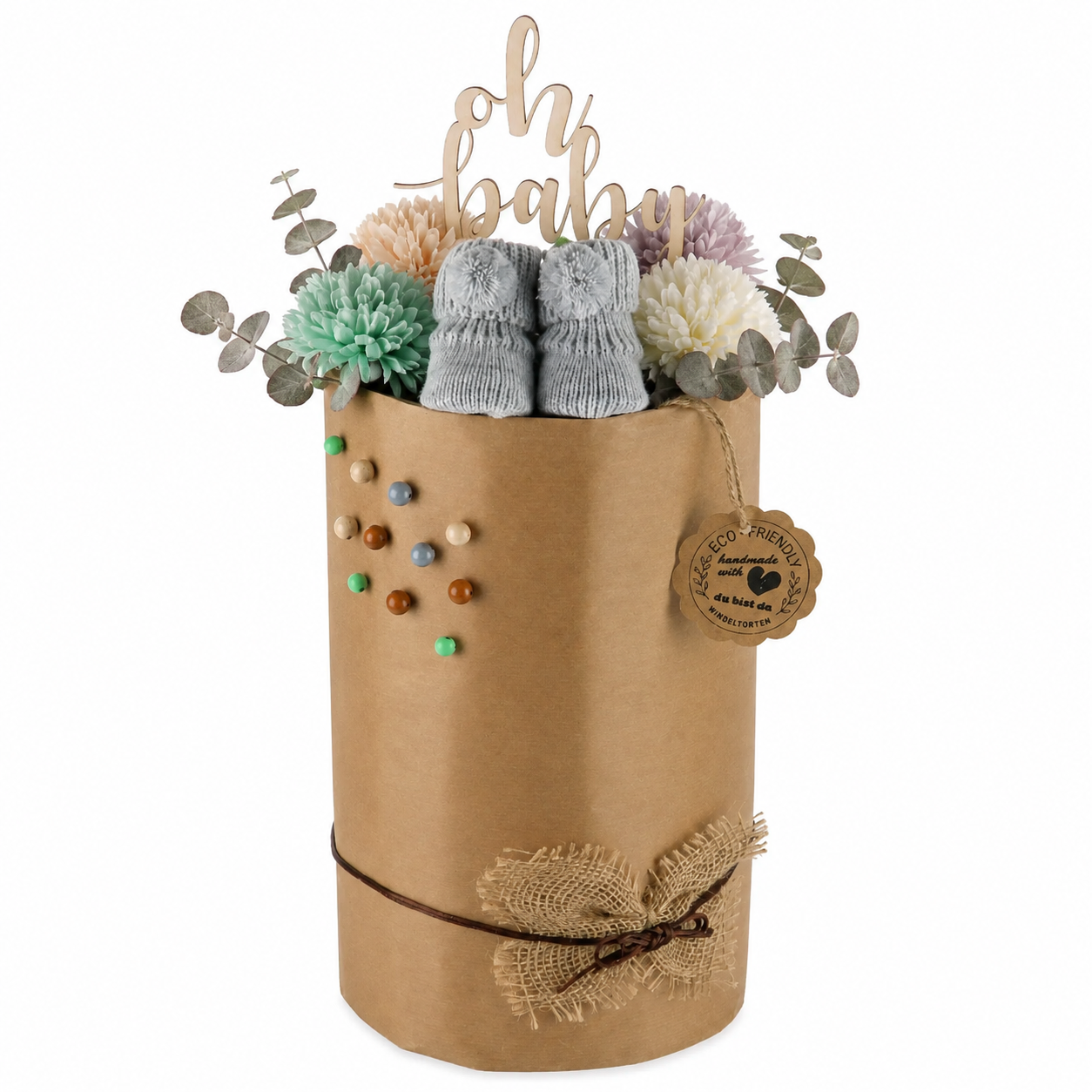 Eco Friendly Windeltorte Grey – Geschenk zur Geburt