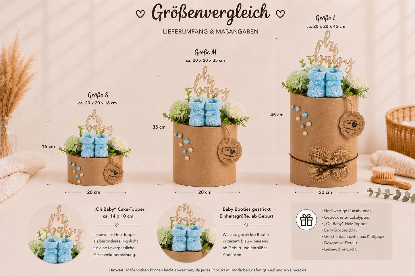 Eco Friendly Windeltorte Blue – Geschenk zur Geburt