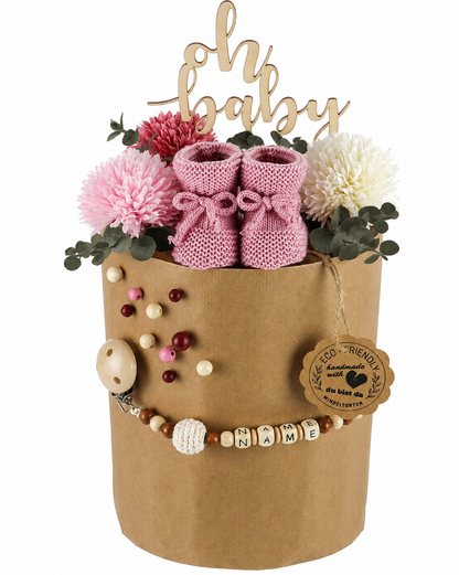 Eco Friendly Windeltorte Berry – Geschenk zur Geburt Mädchen