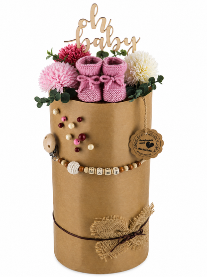 Eco Friendly Windeltorte Berry – Geschenk zur Geburt Mädchen