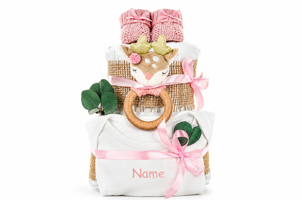 Personalisierbare Windeltorte REH ELLA Rosa