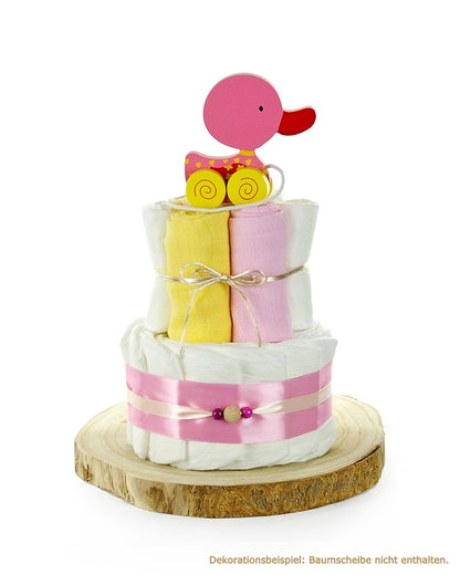 Windeltorte ZIEHTIER ENTE rosa