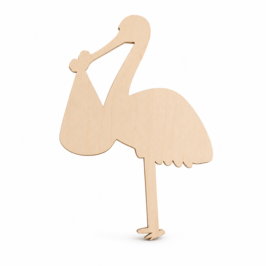 Personalisierter Holzstorch mit Namen