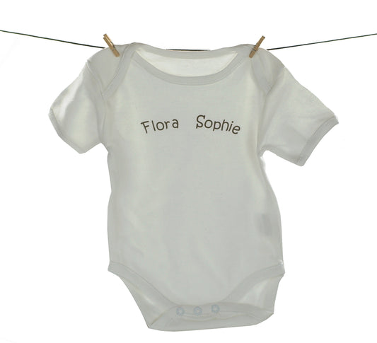 Baby Body bedruckt | mit Namen oder Wunschtext, 100% Baumwolle | Personalisiert