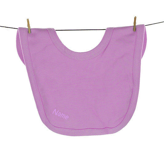 Großes Baby Lätzchen, 100% Baumwolle, rosa | Personalisiert | mit Wunschtext bedruckt