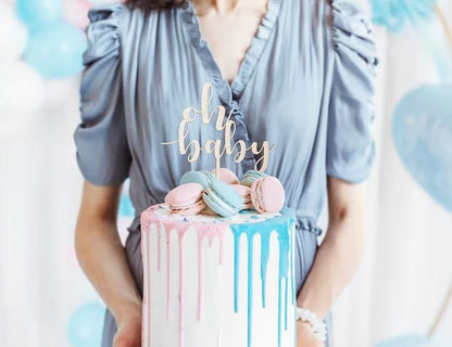 oh baby Holz Caketopper auf Kuchen
