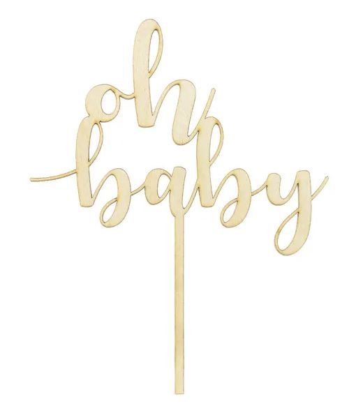 oh baby Holz-Caketopper