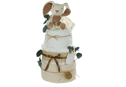 Windeltorte neutral | KUSCHELHASE | personalisierbar, creme/natur