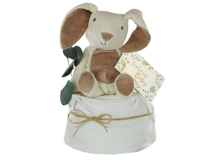 Windeltorte neutral | KUSCHELHASE | personalisierbar, creme/natur