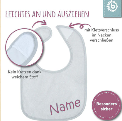 Windeltorte Windelwagen + Baby Lätzchen mit Namen bedruckt rosa