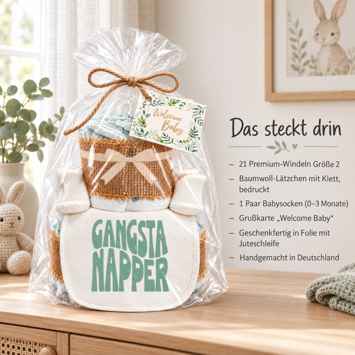Windeltorte mit Spruch „Gangsta Napper“