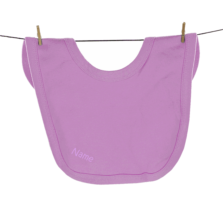 Großes Baby Lätzchen in Rosa aus 100 % Baumwolle, personalisierbar mit Wunschtext