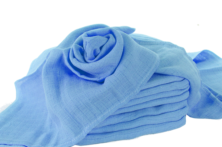 Blaue Mullwindel 70x80 cm aus 100% Baumwolle von dubistda