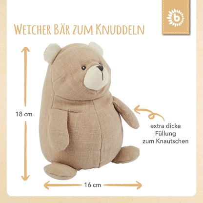 Plastikfreie Windeltorte neutral | Kuschelbär aus 100% Leinen
