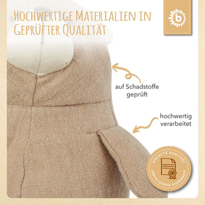 Plastikfreie Windeltorte neutral | Kuschelbär aus 100% Leinen